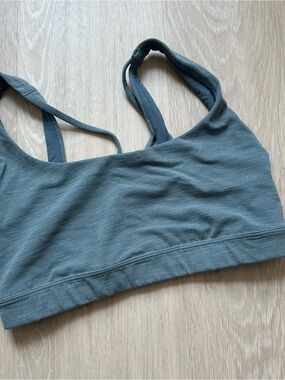 Athleta Heather Grey/Green Sports Bra